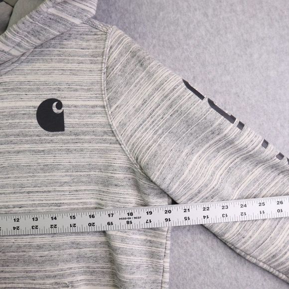 Carhartt Hoodie Womens Small Gray Heathered Sweatshirt Fleece Lined Pullover - Picture 8 of 15